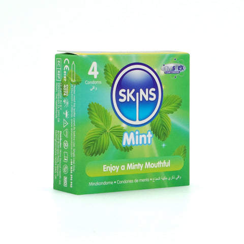 Skins Mint Condoms – Ultra-Clear Thin Natural Feel Extra Lubricated 4 Pack Default Title > Essentials > Condoms