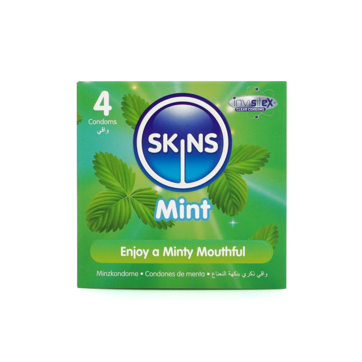 Skins Mint Condoms – Ultra-Clear Thin Natural Feel Extra Lubricated 4 Pack > Essentials > Condoms