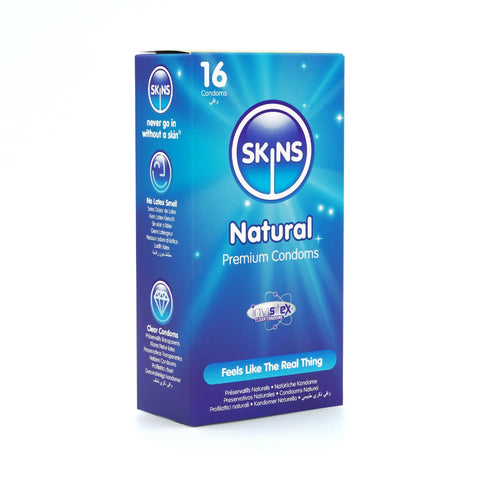 Skins Condoms Natural – 16-Pack Condom Value Pack in Easy-Access Storage Box > Essentials > Condoms