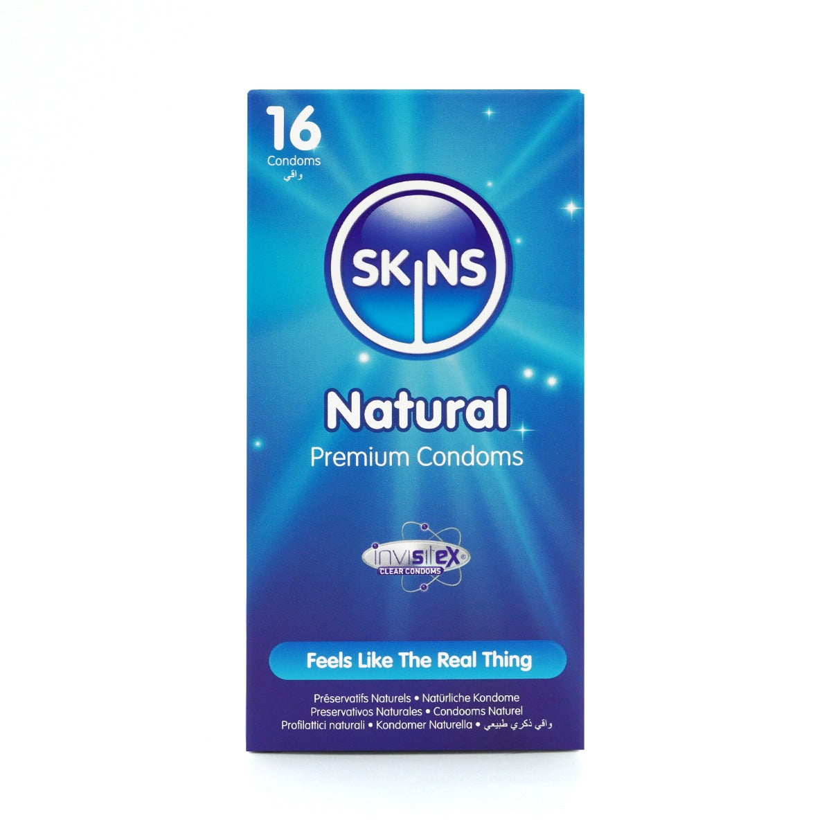 Skins Condoms Natural – 16-Pack Condom Value Pack in Easy-Access Storage Box > Essentials > Condoms
