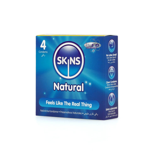 Skins Natural Condoms – Premium Quality Latex 4 Pack Condom > Essentials > Condoms