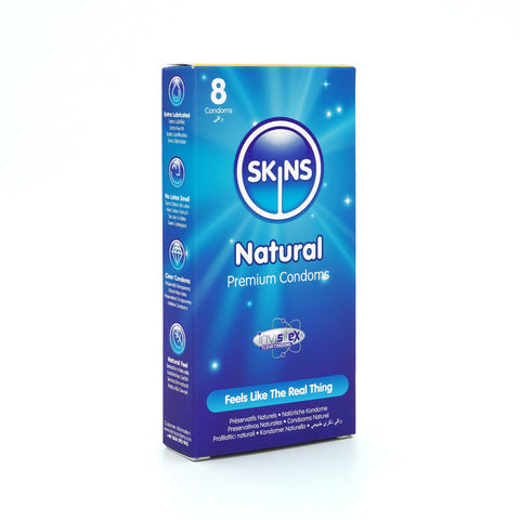 Skins Natural Condoms 8-Pack – Premium Quality Latex Condoms > Essentials > Condoms