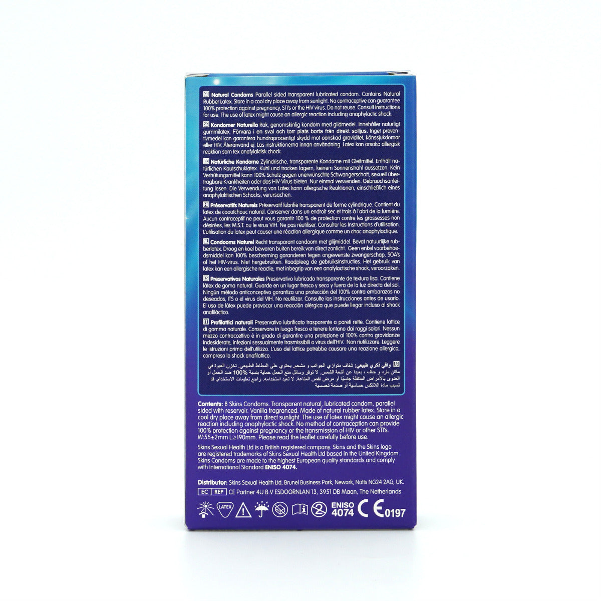 Skins Natural Condoms 8-Pack – Premium Quality Latex Condoms > Essentials > Condoms
