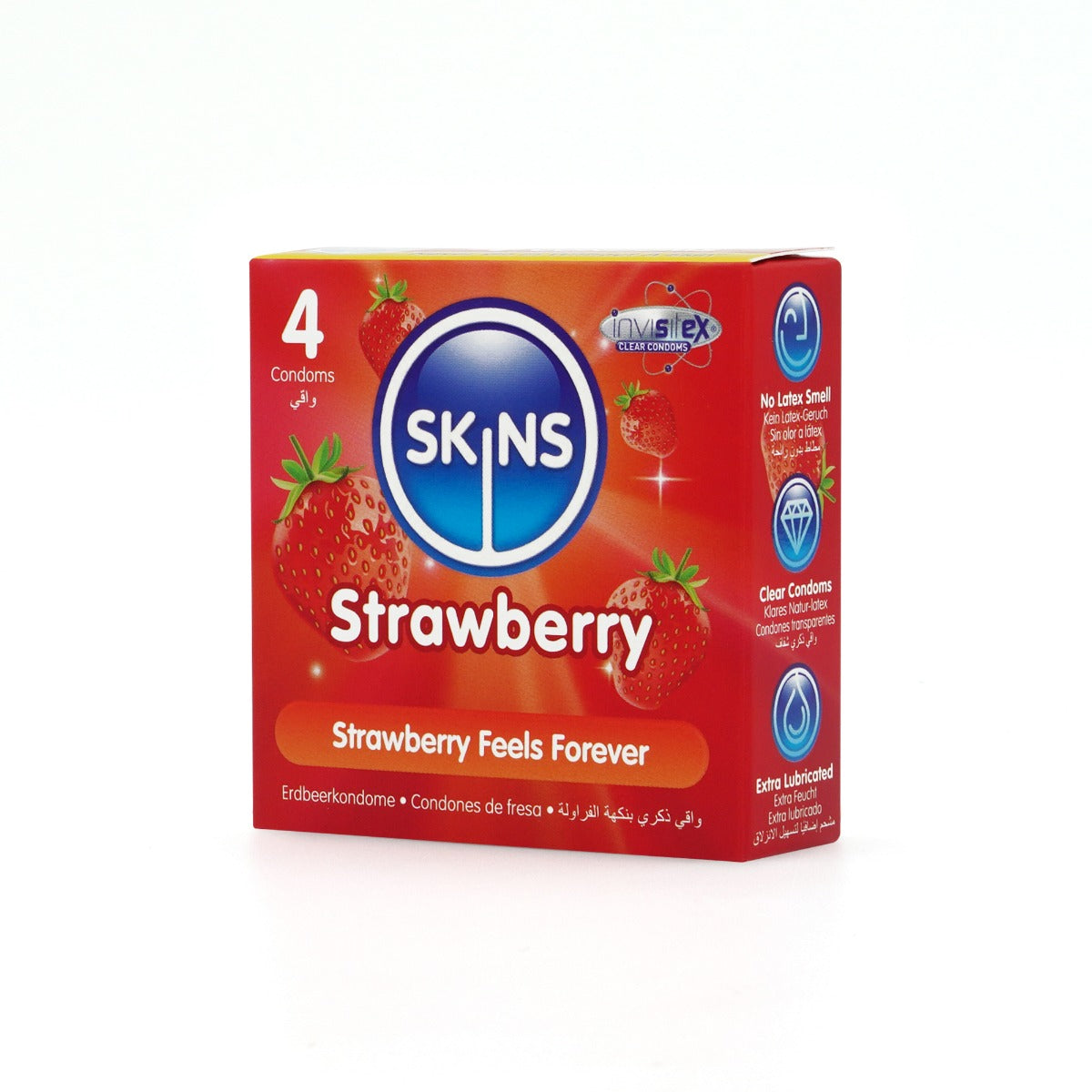 Skins Strawberry Condoms – Ultra-Clear Thin Flavored Condoms 4 Pack > Essentials > Condoms
