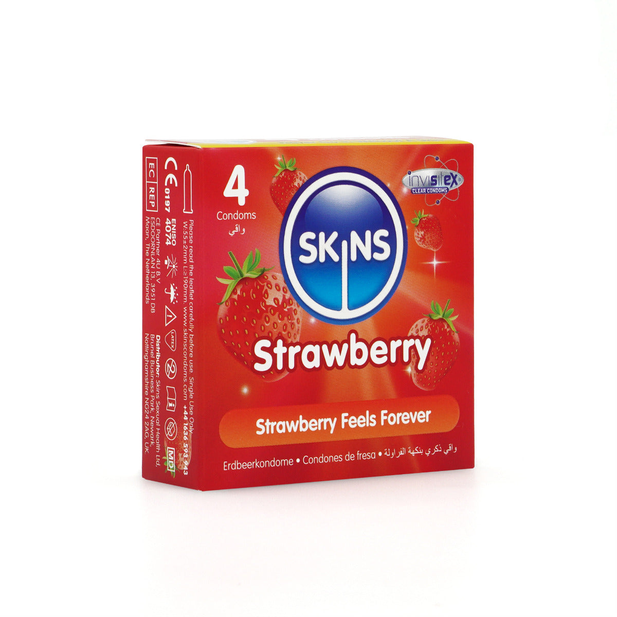 Skins Strawberry Condoms – Ultra-Clear Thin Flavored Condoms 4 Pack Default Title > Essentials > Condoms