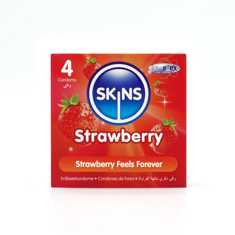 Skins Strawberry Condoms – Ultra-Clear Thin Flavored Condoms 4 Pack > Essentials > Condoms