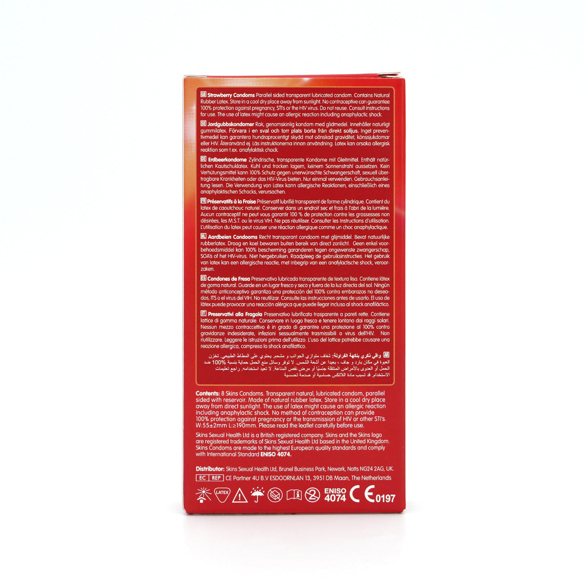 Skins Strawberry Flavoured Condoms – Natural Latex 8-Pack Condom Pack > Essentials > Condoms