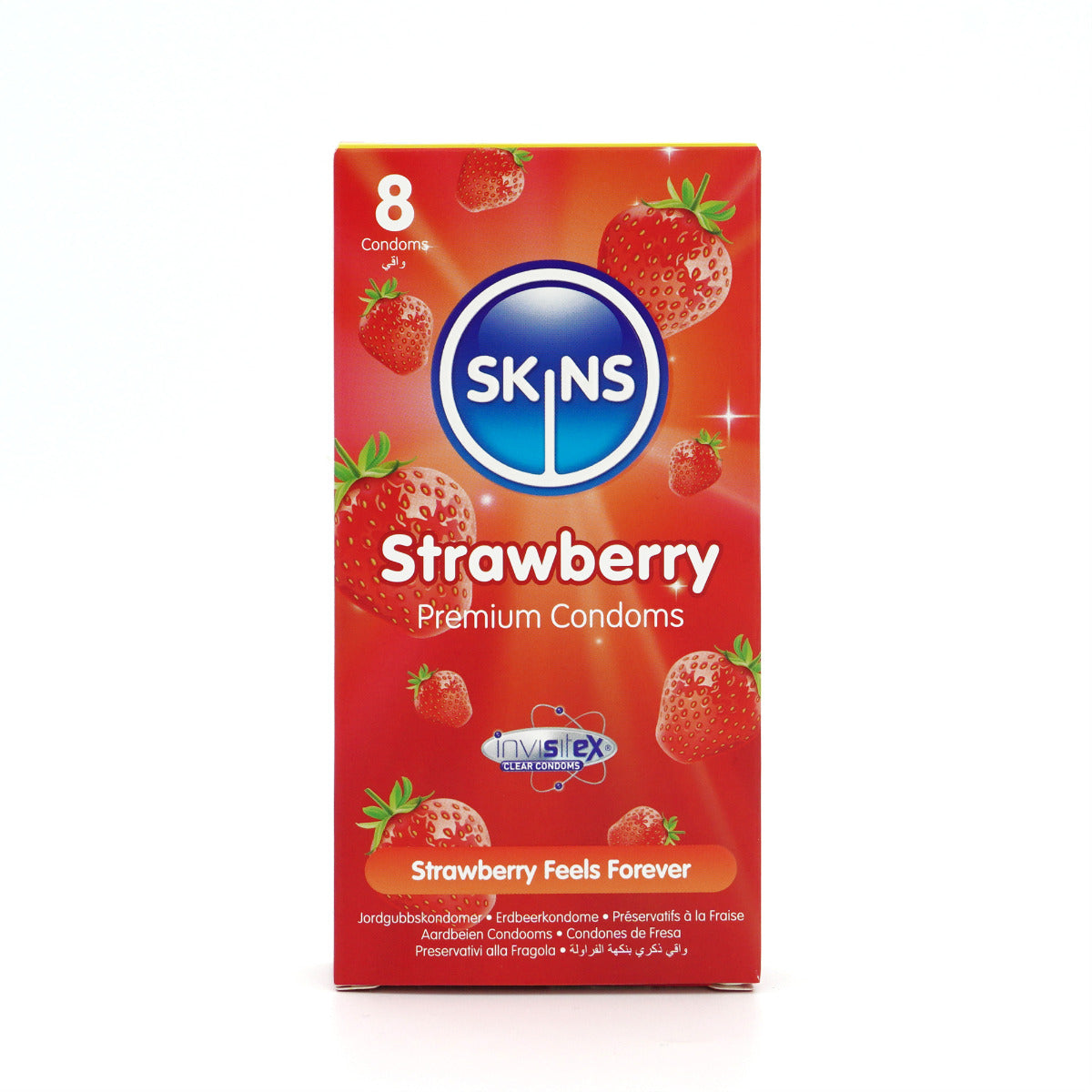Skins Strawberry Flavoured Condoms – Natural Latex 8-Pack Condom Pack > Essentials > Condoms