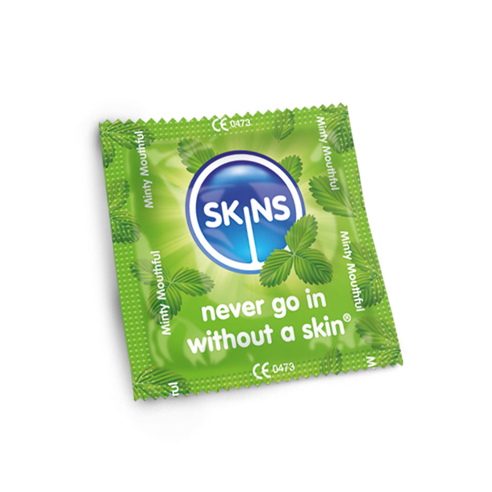Skins Mint Flavour Condoms – Natural Latex, Thin, Transparent, 500-Pack Condom > Essentials > Condoms