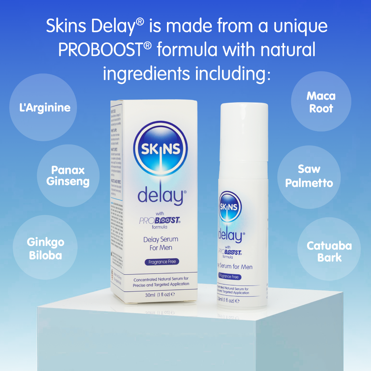Skins Natural Delay Serum 30ml Fragrance-Free – Natural Delay Serum 30ml > Essentials > Mens Enhancers