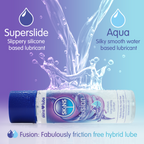 Skins Fusion Hybrid Silicone and Water-Based Lubricant 130ml Bottle > Lube > Hybrid