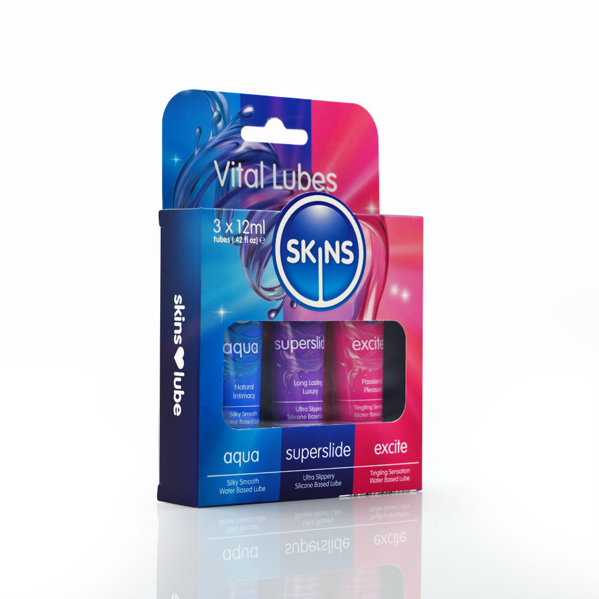 Skins Vital Sampler Tubes 3-Pack – 12ml Travel Size Lubricant Sampler Set > Lube > Water Based