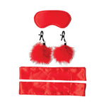 SM Amor Satin Bondage Kit With Blindfold And Rubber Tip Clamps Default Title > Bondage Gear > Bondage Kits