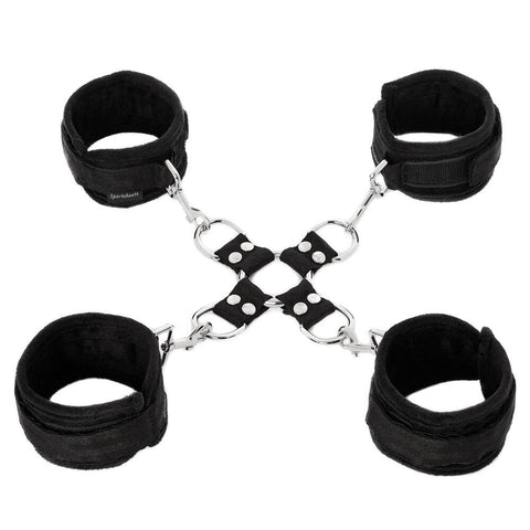 SportSheets 5 Piece Hog Tie And Cuff Set Black Restraints