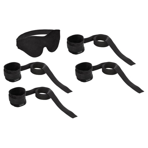 SportSheets Beginners Bondage Fantasy Kit For Couples Black Restraints