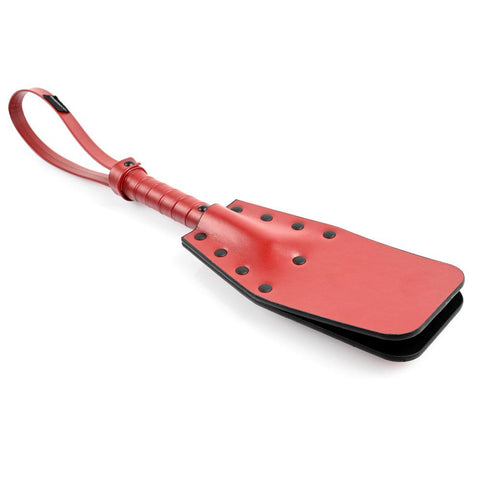 Saffron Studded Spanker – Faux Leather Impact Spanker with Studded and Smooth Surface > Bondage Gear > Paddles
