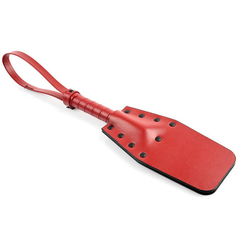 Saffron Studded Spanker – Faux Leather Impact Spanker with Studded and Smooth Surface > Bondage Gear > Paddles