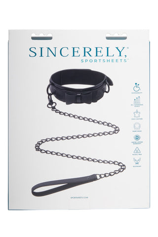 Sportsheets Sincerely Bow Tie Faux Leather Collar and Lead – Faux Leather Collar and Leash Set > Bondage Gear > Collars & Leashes