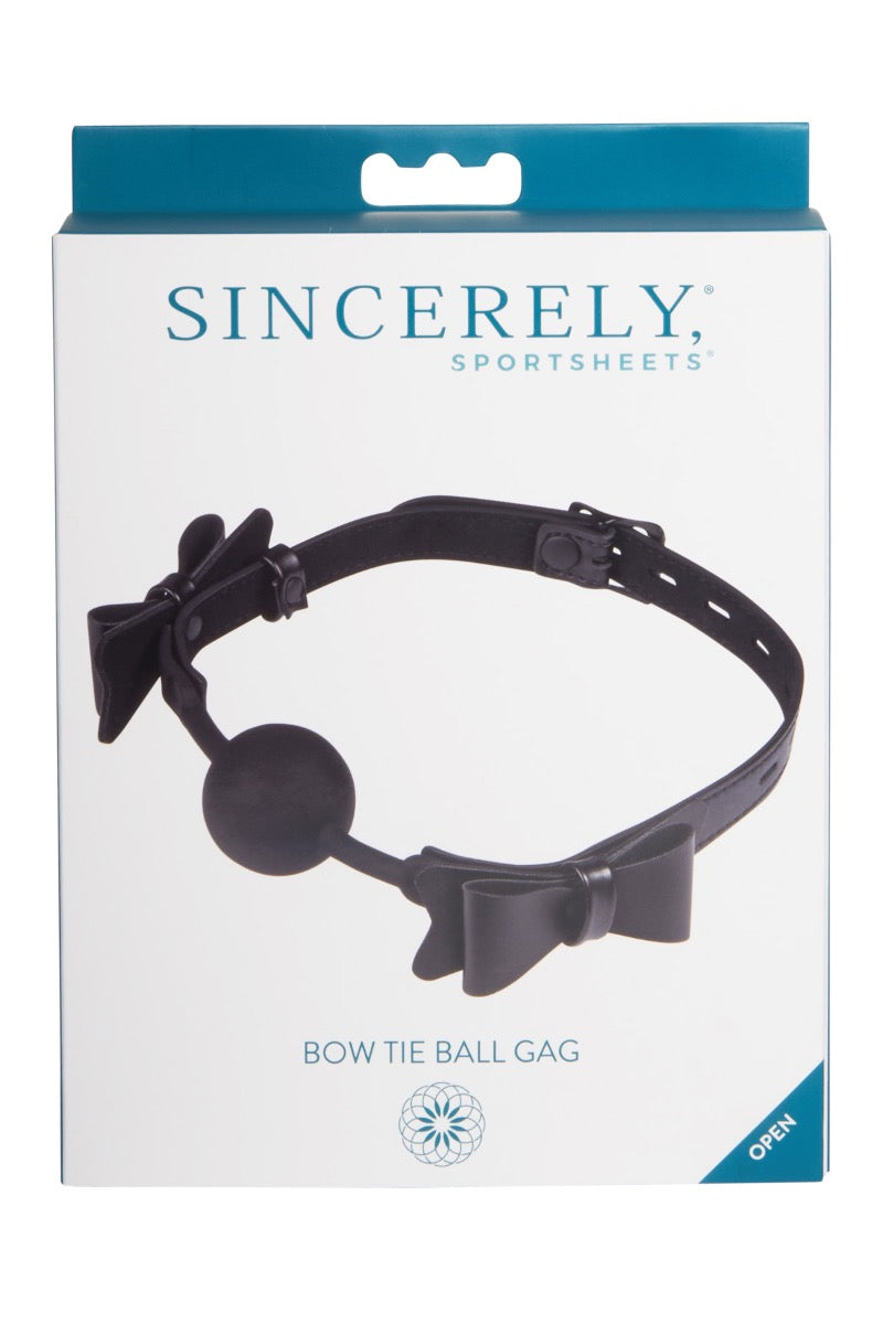 Sportsheets Sincerely Bow Tie Faux Leather Strap Silicone Ball Gag > Bondage Gear > Gags and Bits