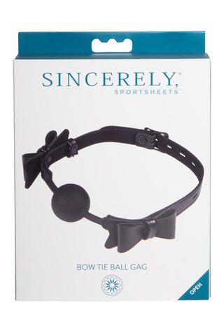 Sportsheets Sincerely Bow Tie Faux Leather Strap Silicone Ball Gag > Bondage Gear > Gags and Bits