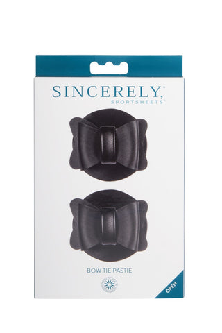 Sportsheets Sincerely Bow Tie Faux Leather Nipple Pasties – Faux Leather Nipple Pasties > Clothes > Pasties