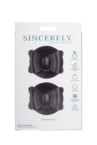 Sportsheets Sincerely Bow Tie Faux Leather Nipple Pasties – Faux Leather Nipple Pasties > Clothes > Pasties