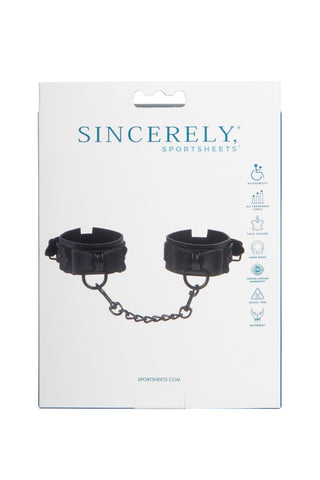 Sportsheets Sincerely Bow Tie Faux Leather Wrist Cuffs – Faux Leather Wrist Cuffs > Bondage Gear > Restraints