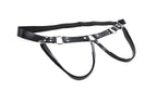 Sportsheet Montero Strap-On – Faux Leather Strap-On Harness with Silver Hardware > Dildos > Strap On Harnesses