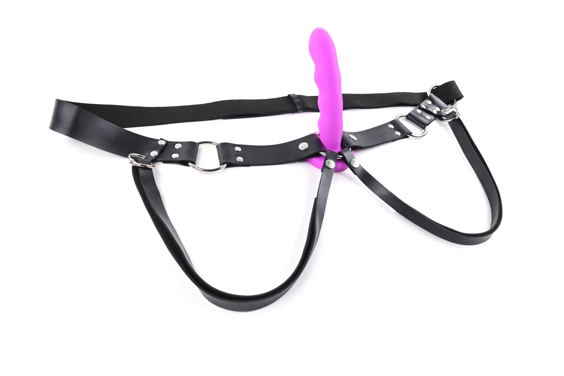 Sportsheet Montero Strap-On – Faux Leather Strap-On Harness with Silver Hardware Secondary image