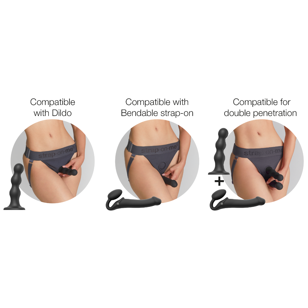 Strap On Me Unique Harness – Stretchy Durable Lingerie Harness with Two Discrete Rings > Dildos > Strap On Harnesses