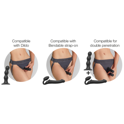 Strap On Me Unique Harness – Stretchy Durable Lingerie Harness with Two Discrete Rings > Dildos > Strap On Harnesses