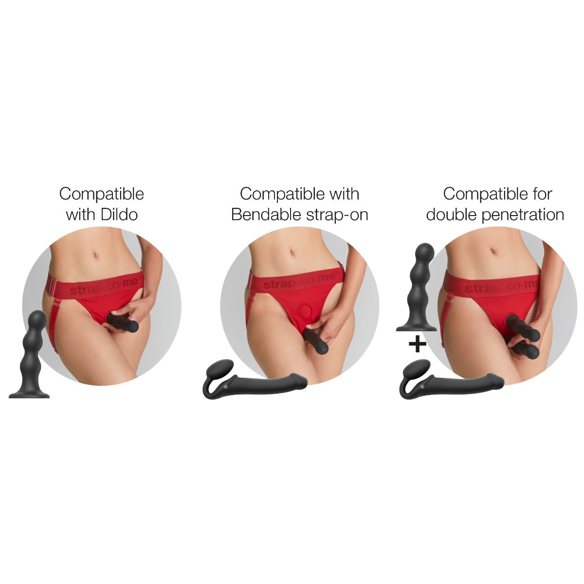 Strap On Me Unique Harness – Stretchy Durable Lingerie Harness with Two Discrete Rings > Dildos > Strap On Harnesses