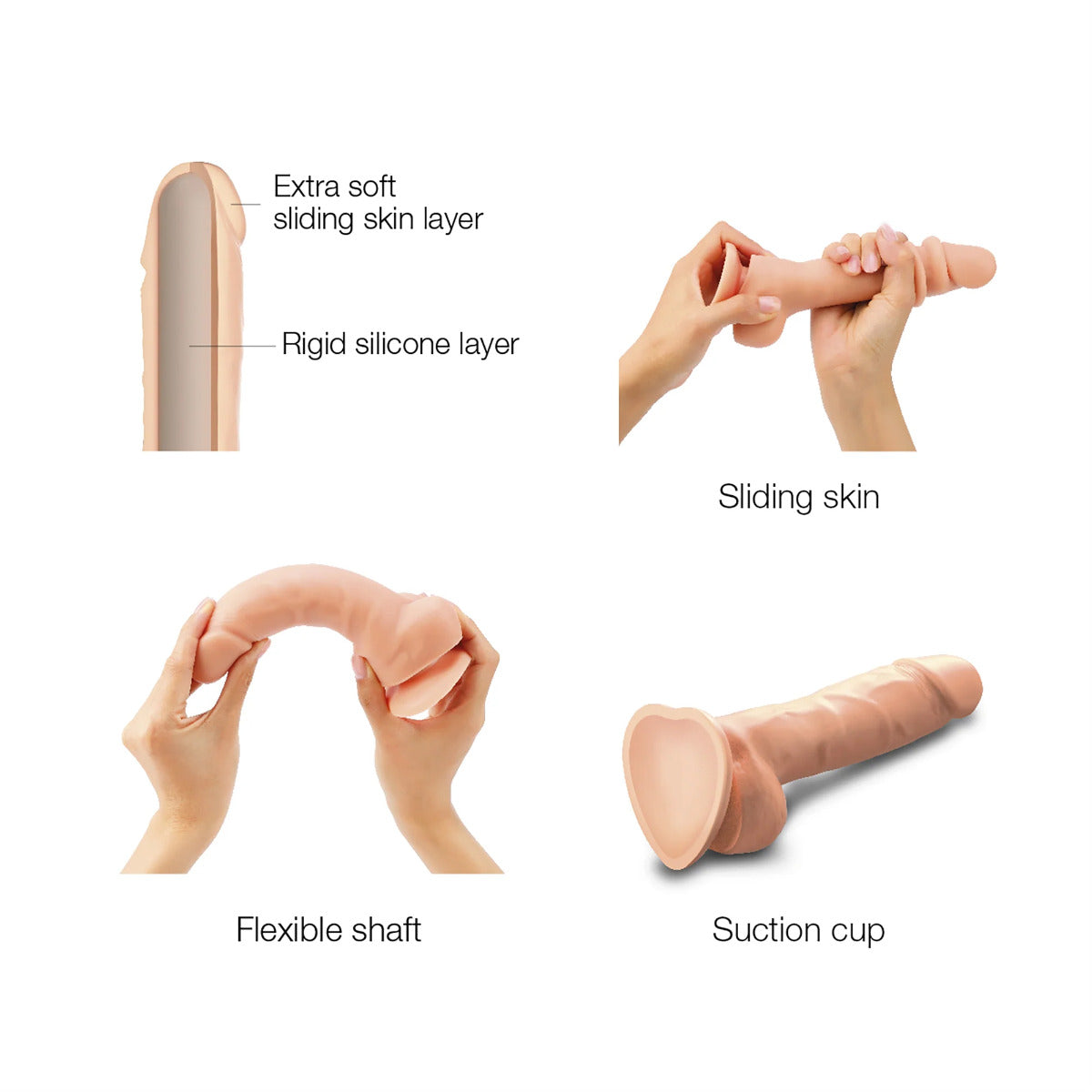 Strap On Me Sliding Skin Realistic Dildo Vanilla Medium – Realistic Silicone Dildo > Dildos > Realistic Dildos