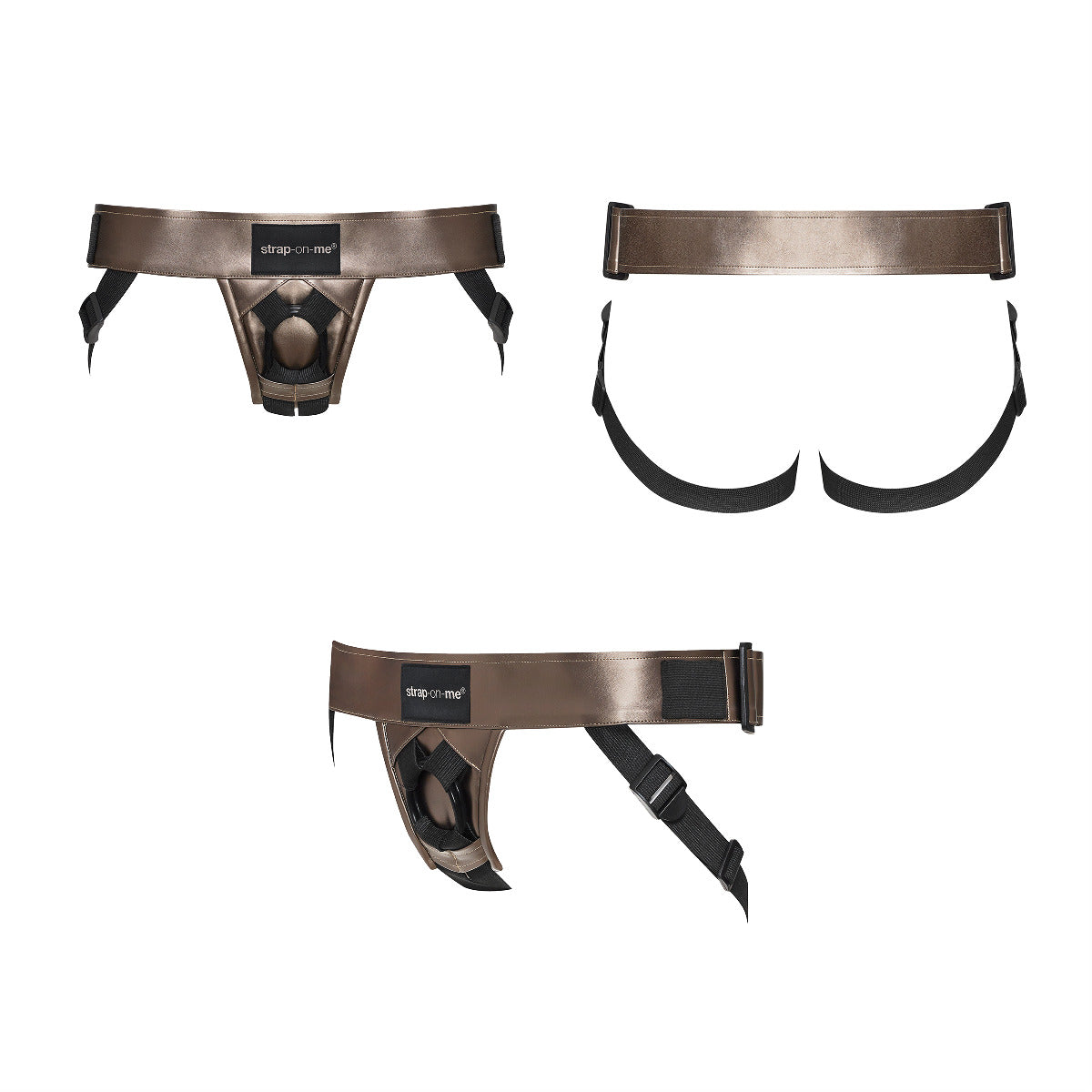 Strap On Me Leatherette Harness Metallic Finish Adjustable Strap-On Harness > Dildos > Strap On Harnesses