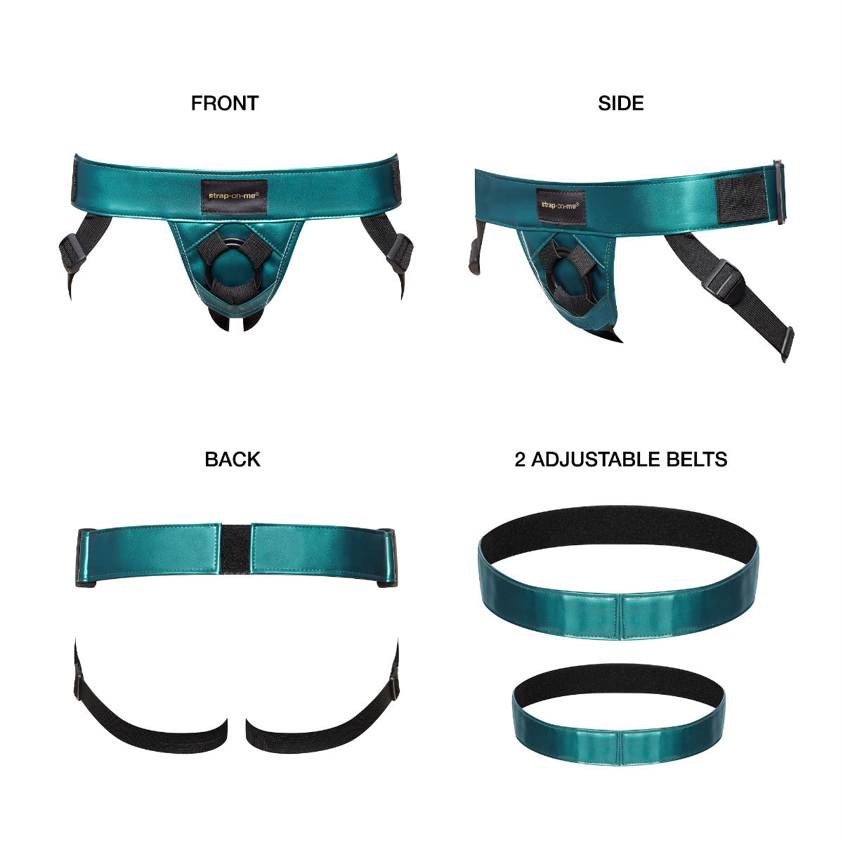 Strap On Me Leatherette Harness Metallic Finish Adjustable Strap-On Harness > Dildos > Strap On Harnesses