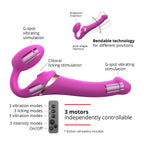 Strap On Me Multi Orgasm Bendable Strap-On – Rechargeable Triple Motor Vibrator > Dildos > Strap On Dildos
