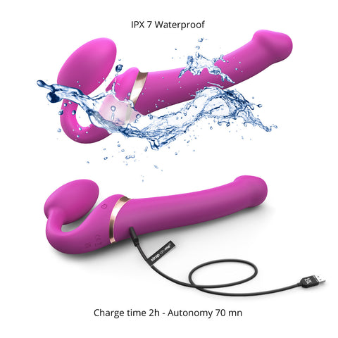 Strap On Me Multi Orgasm Bendable Strap-On – Rechargeable Triple Motor Vibrator > Dildos > Strap On Dildos