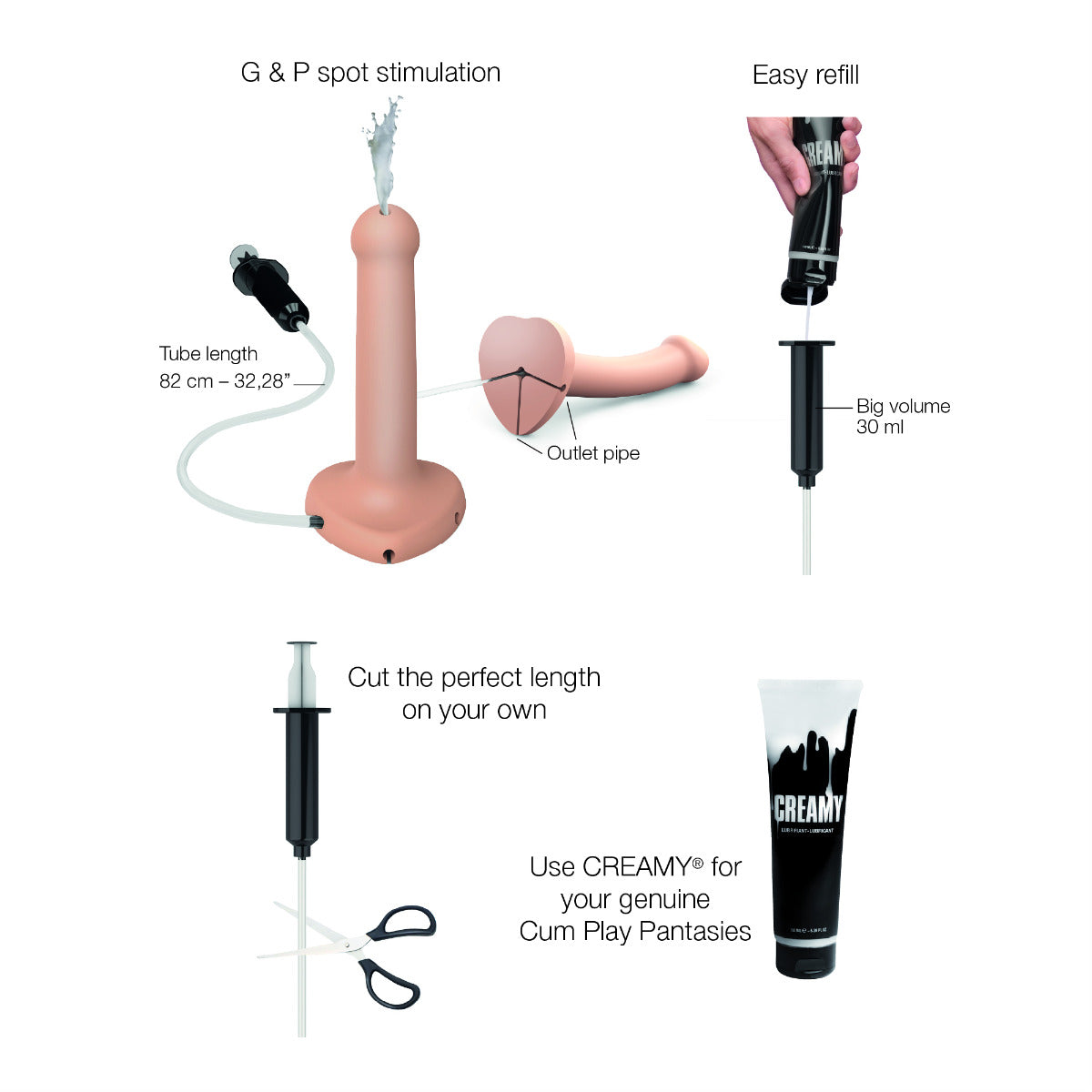 Strap On Me Squirting Cum Dildo – Ultra-Soft Silicone Semi-Realistic Large Dildo > Dildos > Squirting Dildos