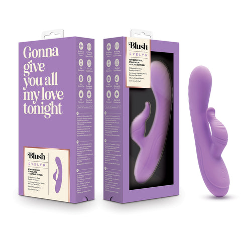 Blush Evelyn Rabbit Vibrator Purple with 10 Modes and Speeds VIBRATORS-RABBIT