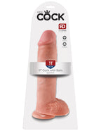 King Cock 11 Inch Lifelike Dong With Balls 28 Centimeters Silicone Dildo > Dildos > Large Dildos