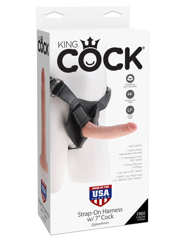 King Cock Strap On Harness With 7 Inch Realistic Cock STRAP-ONS