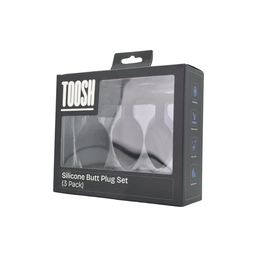 Toosh Silicone Butt Plug Set of 3 Small to Large – Jewelled Base Butt Plug > Anal Range > Butt Plug Kits