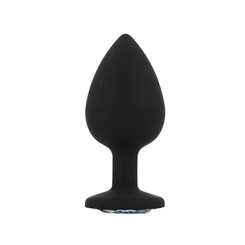 Toosh Silicone Butt Plug Set of 3 (Black/Clear Stone) – Smooth Surface Beginner and Advanced Butt Plug Set > Anal Range > Jewel Butt Plugs