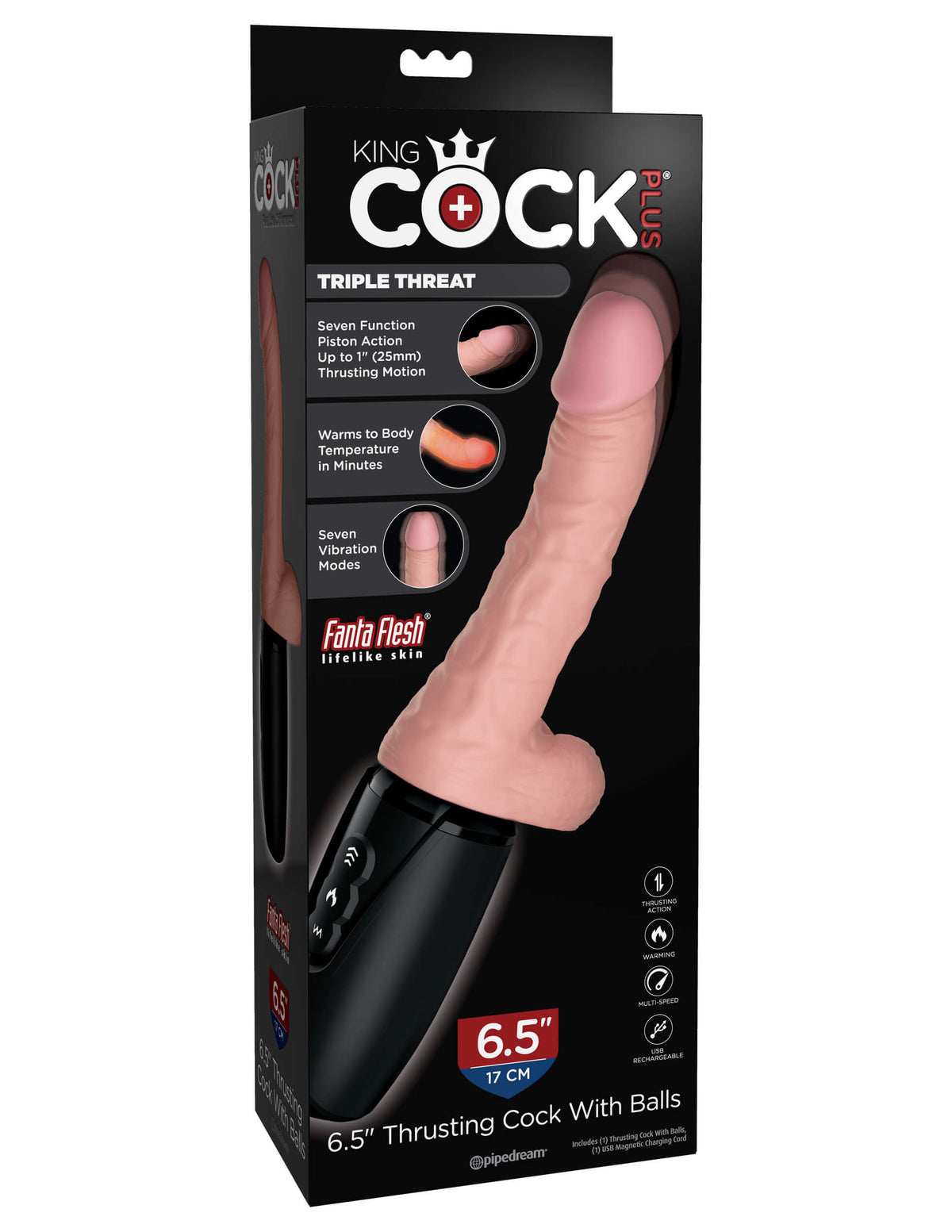 King Cock Plus Thrusting Cock 6.5 Inch – Warming Vibrating Piston-Powered Dildo > Dildos > Thrusting Dildos Main image