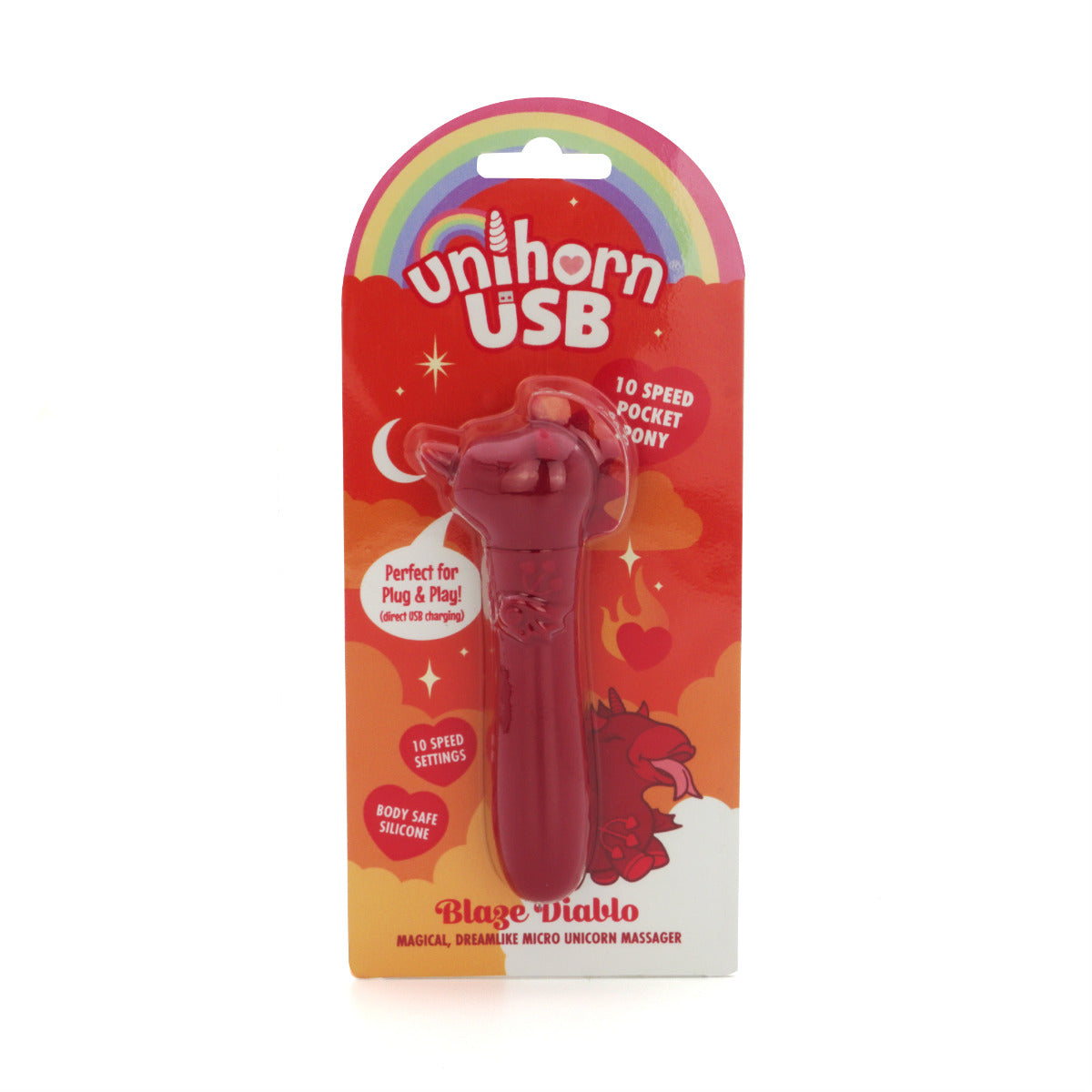 Unihorn Blaze Diablo USB Rechargeable Silicone Bullet Vibrator with 10 Speeds > Vibrators > Ladies > Clitoral Vibrators and Stimulators