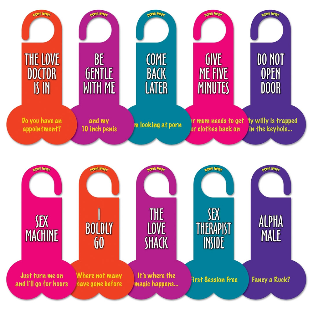 Five Pack Double Sided Door Hangers – Printed Message Signs > Novelties > Gag Gifts