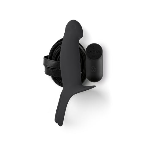 Virgite Hollow Harness with Rechargeable Vibration Small Size Silicone Hollow Harness Black S > Dildos > Hollow Strap Ons