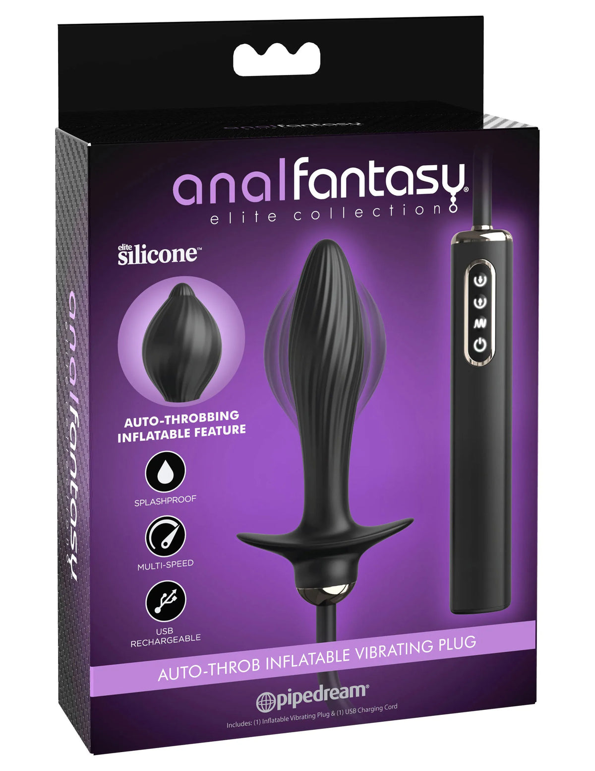 Pipedream Anal Fantasy Elite Auto-Throb Inflatable Vibrating Plug Vibrator > Anal Range > Tunnel and Stretchers