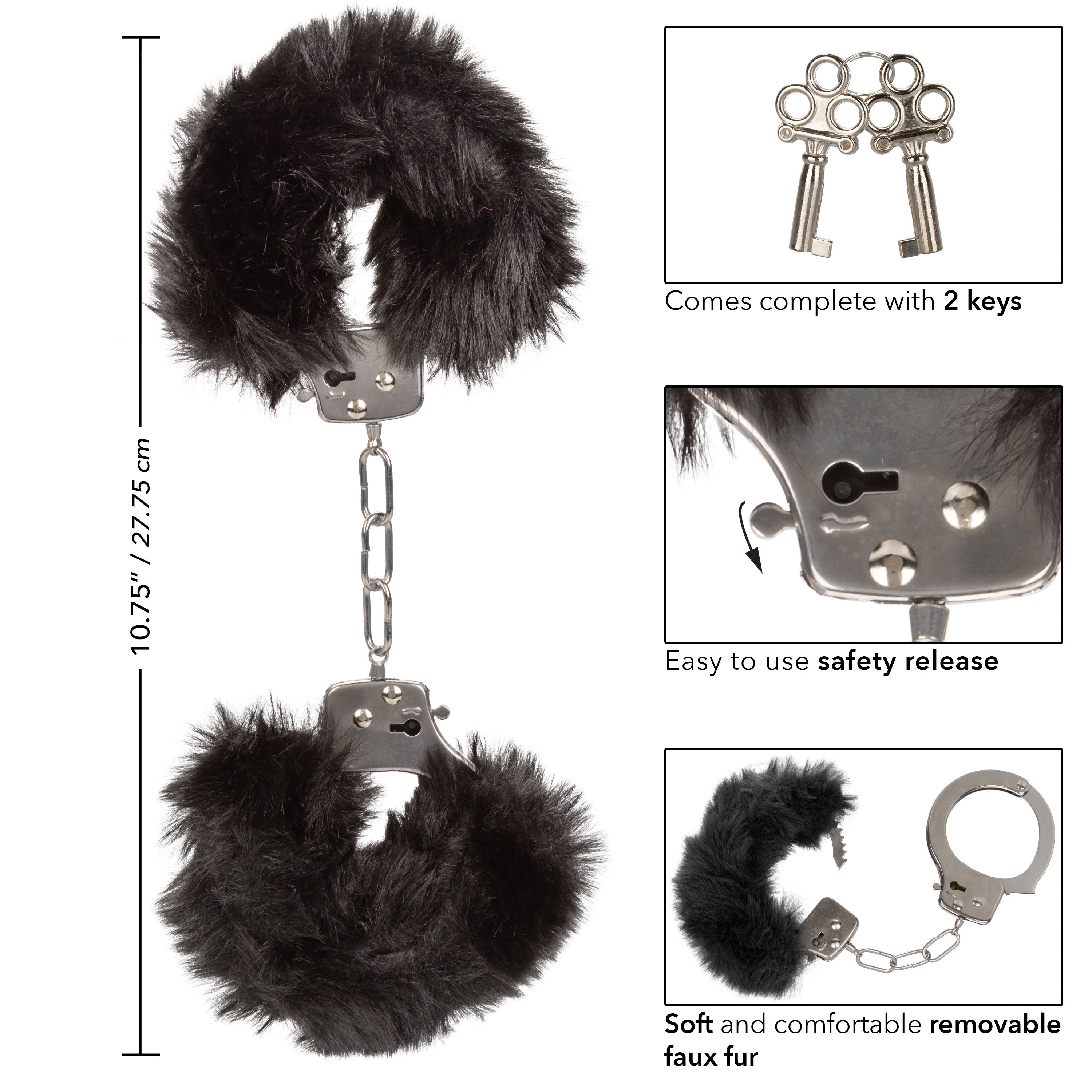 Ultra Fluffy Black Furry Bondage Cuffs > Bondage Gear > Handcuffs