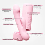 Vush Pop Glow Rabbit Vibrator – Dual Motor Medical Grade Silicone Waterproof > Vibrators > Ladies > Rabbit